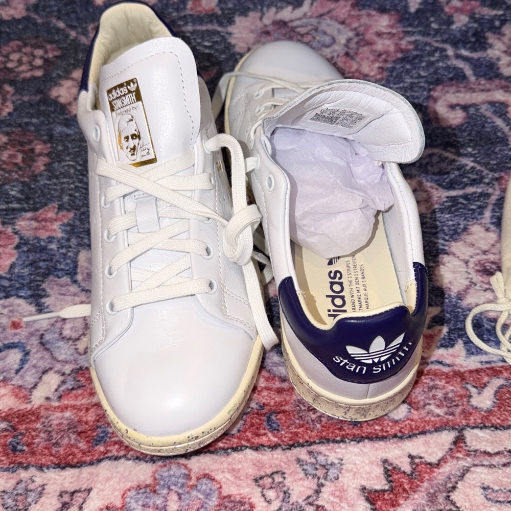 Adidas Stan Smith Leather Luxe white leather Mens 5 / Womens 6 NEW - Picture 3 of 7